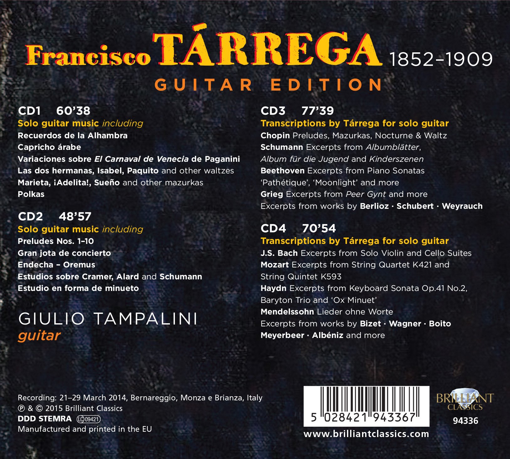 Tárrega: Guitar Édition