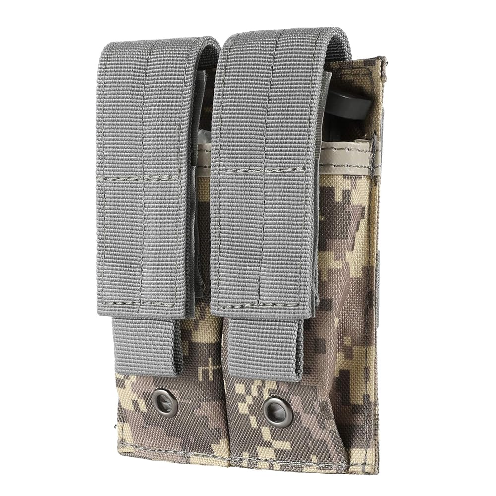 FRTKK Tactical Single/Double Pistol Mag Pouch Outdoor Molle Open-Top Magazine Pouch for Glock M1911 92F