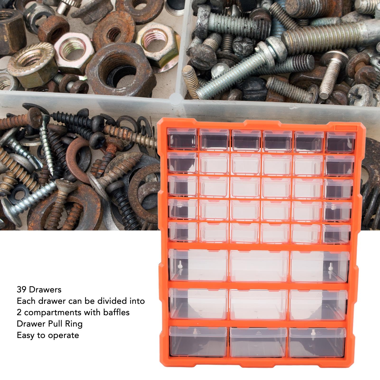 Generic 39 Organizzatore per Cassetti Armadietto Portaoggetti Artigianale Punte per Utensili Fai-da-te Unità di Stoccaggio in Plastica Viti da Officina e Minuteria Armadietto per