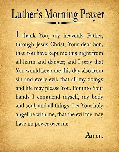 Arte de pared inspirador sin marco de oración matutina por Martin Luther  cuadros cristianos de pared de sala, decoración de oración cristiana