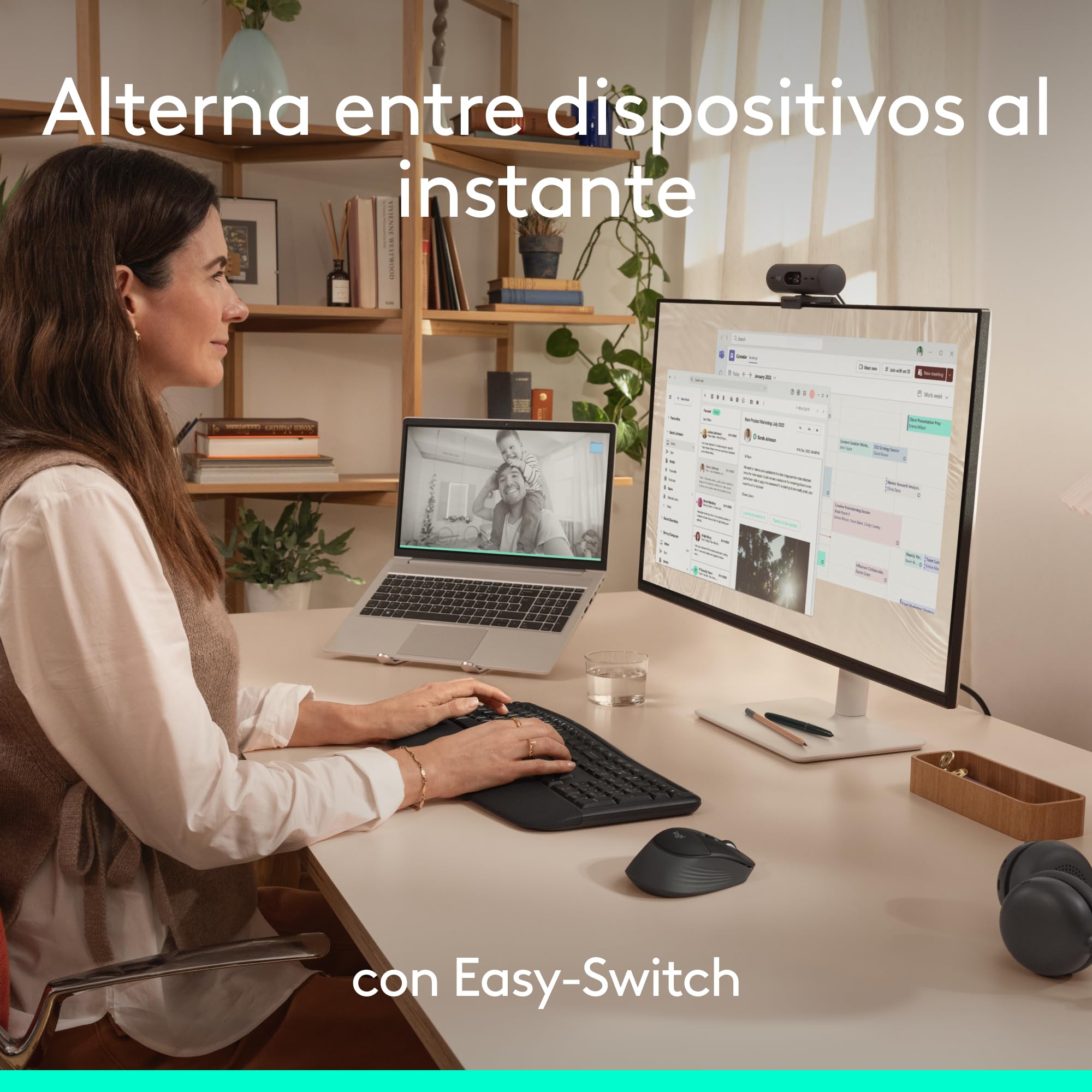 Logitech Signature Comfort Plus M850 L, ratón inalámbrico, ratón Bluetooth con Almohadilla para la Palma, clics discretos, autonomía de 24 Meses, Botones Personalizables, Windows, Mac y iPad - Negro