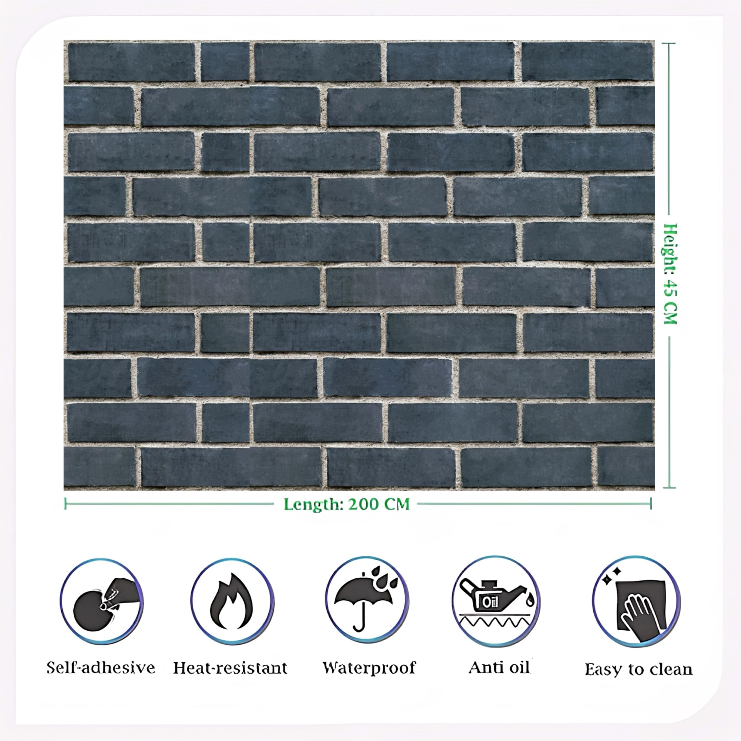 Indian Royals Natural Brick Wallpaper for Home, House, and Walls - Stick-On Design (200 CM X 45 CM) (Set of 1)