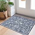 KILOCOCO Small Rug 2'x3' Entryway Rug Printed Moroccan Indoor Door Mat Machine Washable Non Slip Soft Throw Rugs for Bedroom Kitchen Entrance Geometric Boho Rugs, Green Brown