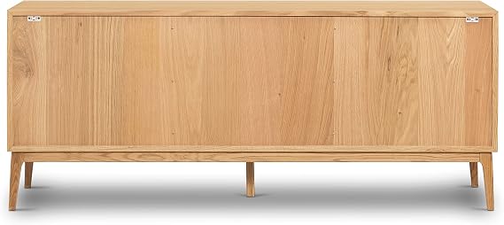 Poly & BARK Abbie Sideboard in Oak Modern Storage Cabinet with Spacious Interior Storage, Oak Wood Finish, Contemporary Buffet Cabinet, and Living Room Furniture