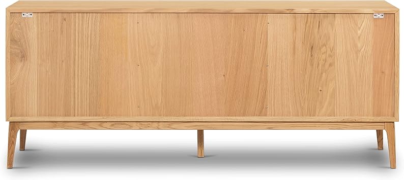 Poly & BARK Abbie Sideboard in Oak Modern Storage Cabinet with Spacious Interior Storage, Oak Wood Finish, Contemporary Buffet Cabinet, and Living Room Furniture