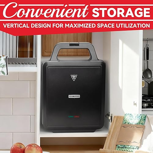 Miniatura 7 de Máquina de gofres 2 en 1 con platos extraíbles, waflera clásica de 4 x 4 pulgadas para niños, platos de parrilla desmontables para el desayuno,