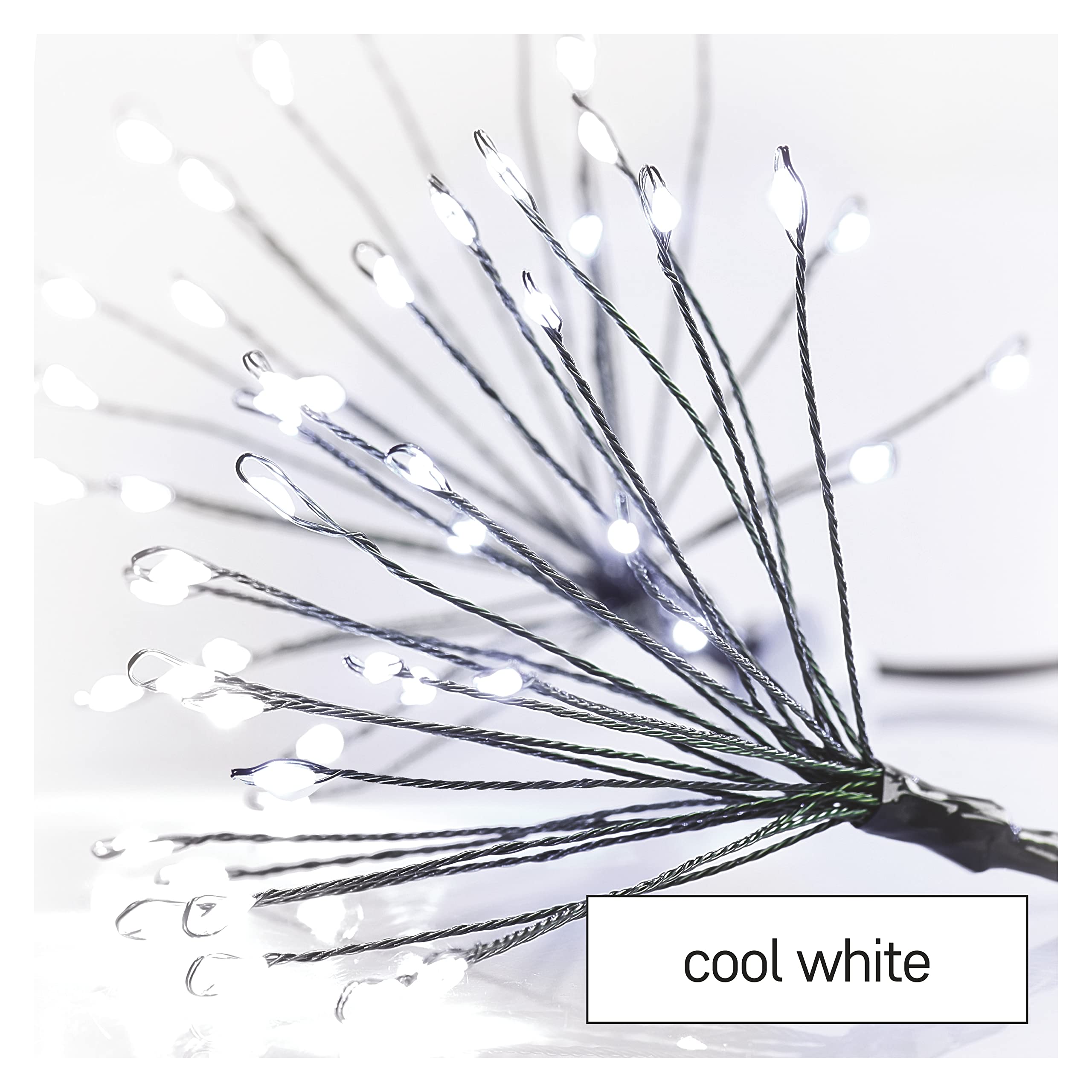 EMOS LED-Lichterkette kaltweiß für Innen, 8 m lange Feuerwerk Weihnachtslichterkette NANO, 6 Stunden Timer Funktion, Netzteil und Transformator, für Partys, Weihnachten, Deko