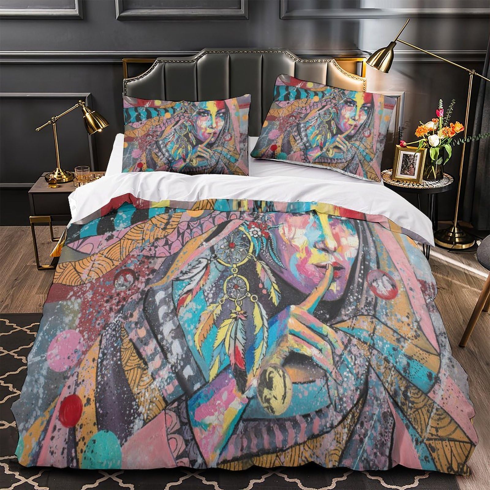 Housse de couette hypoallergénique 200x200 anti-acarien lit double adolescent 3D