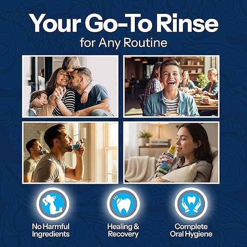 Miniatura 7 de H2Ocean Enjuague bucal curativo gel bucal de sal marina y xilitol de gran sabor para aliento fresco y boca seca sin alcohol y flúor hielo de limón 8