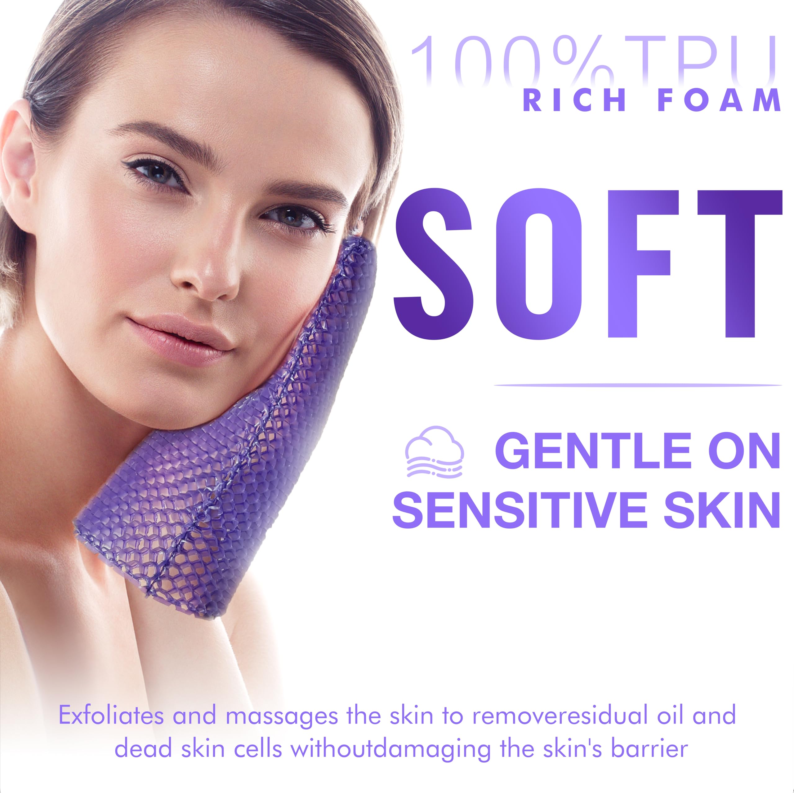 Bath Mitt Exfoliating Body Scrubber Glove with Honeycomb Texture