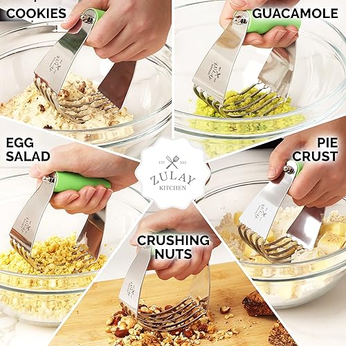 Miniatura 6 de Zulay Kitchen Batidora de masa  Cortador de repostería de acero inoxidable, cortador de masa resistente con cuchillas, batidora de pastelería y