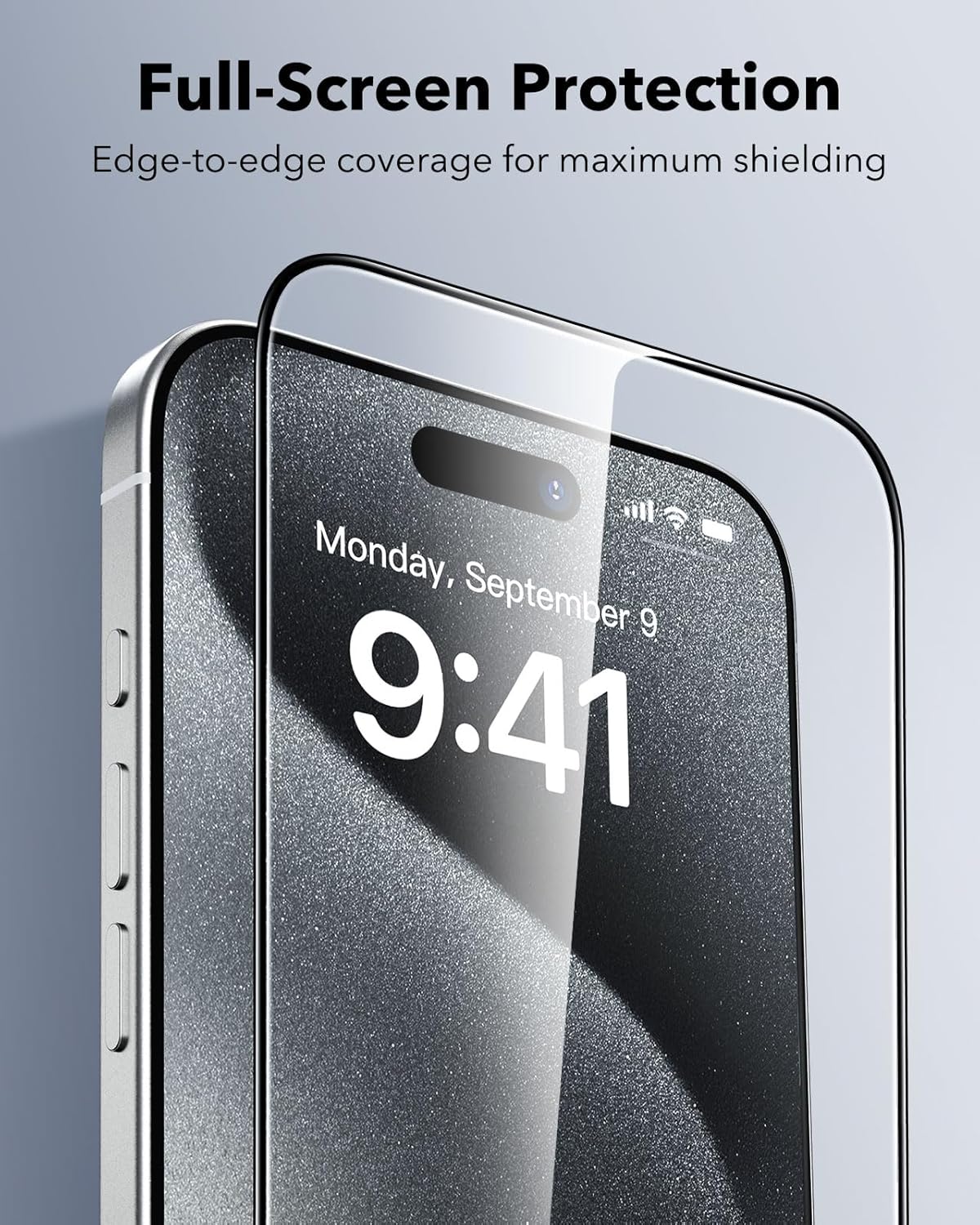 ESR 3 Pack for iPhone 15 Pro Max Screen Protector, Military Grade Shatterproof, 9H Hardness, Full Coverage Tempered Glass with UltraFit Tray - Image 6