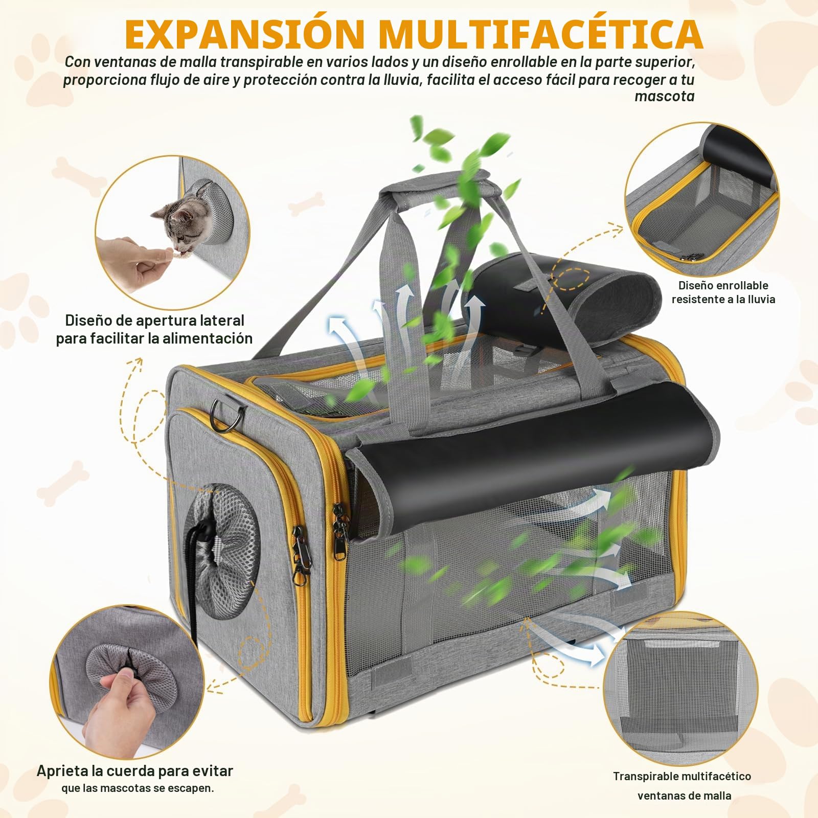 Transportín para gatos con ruedas aprobado por aerolíneas, carrito para perros pequeños, cochecito grande para gatos, transportador portátil para mascotas con ruedas, tela 600D transpirable