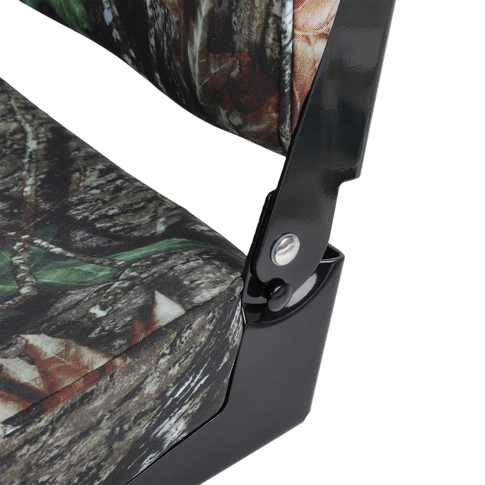 Asiento Plegable para Barco, Aleación de Aluminio, Respaldo bajo, Acolchado Grueso, Soporte Cómodo, Ahorro de Espacio, Bisagras Plegables para Pontón, Barco, Kayak