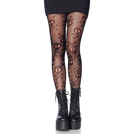 Womens Skull Fishnet Tights