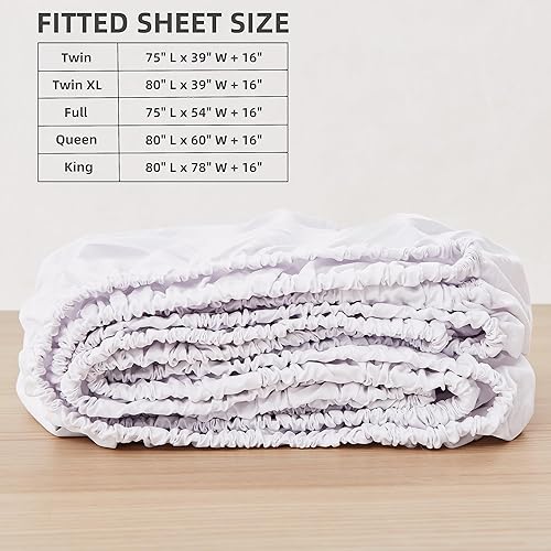 Miniatura 2 de HBHLFZ Sábana bajera súper suave tamaño Queen, bolsillo profundo de 16 pulgadas, borde elástico en todo el contorno, ligera, cómoda, transpirable,