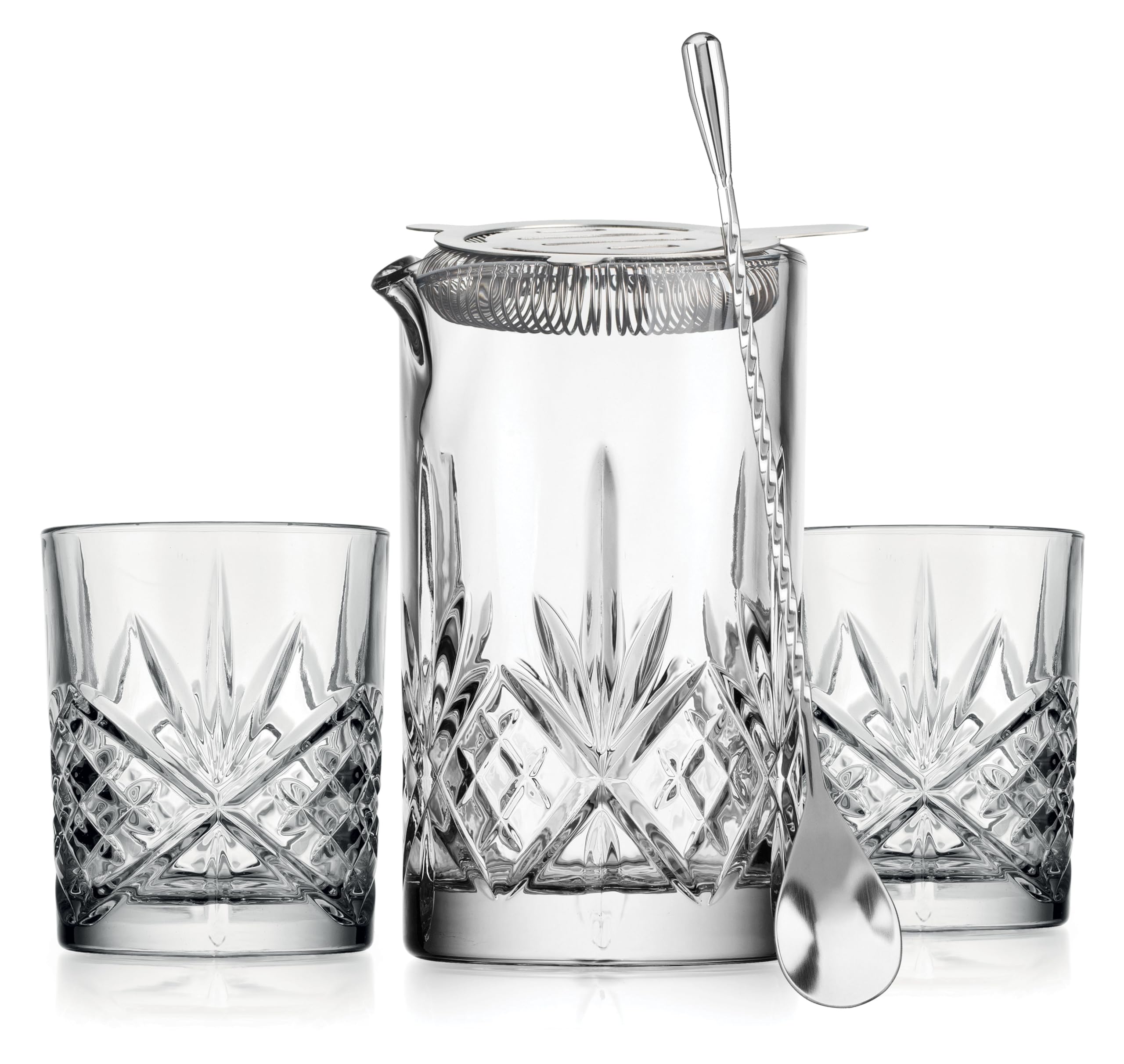 Godinger Barware Set, Mixology Set, with Pitcher, Glasses, Strainer & Jigger, Bar Tools Collection, 5 Piece Set