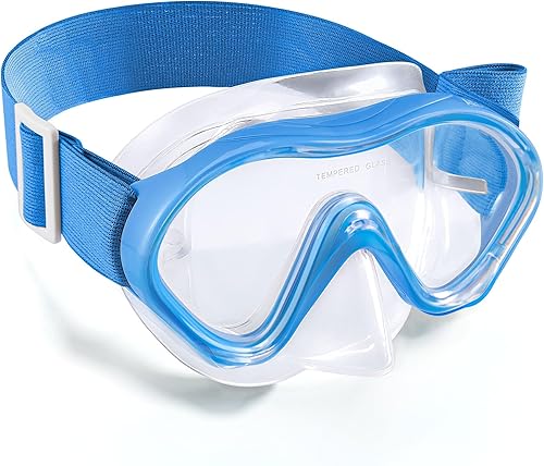 Aegend Gafas de natación para niños con cubierta para la nariz, máscara de buceo de esnórquel para 3-12 años