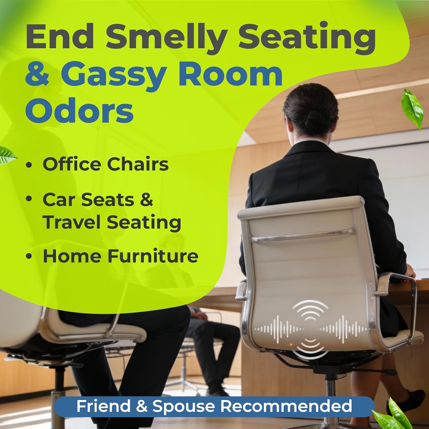 FreshSeatRx 4-Discreet Odor Removal Chair Pads. Orthopedic Cushion Seat Pads Prevent Gassy Seating & Room Air Odors. Home, Office, Car, Flight, All Seats. Activated Charcoal & Carbon Gas Pad FS-4