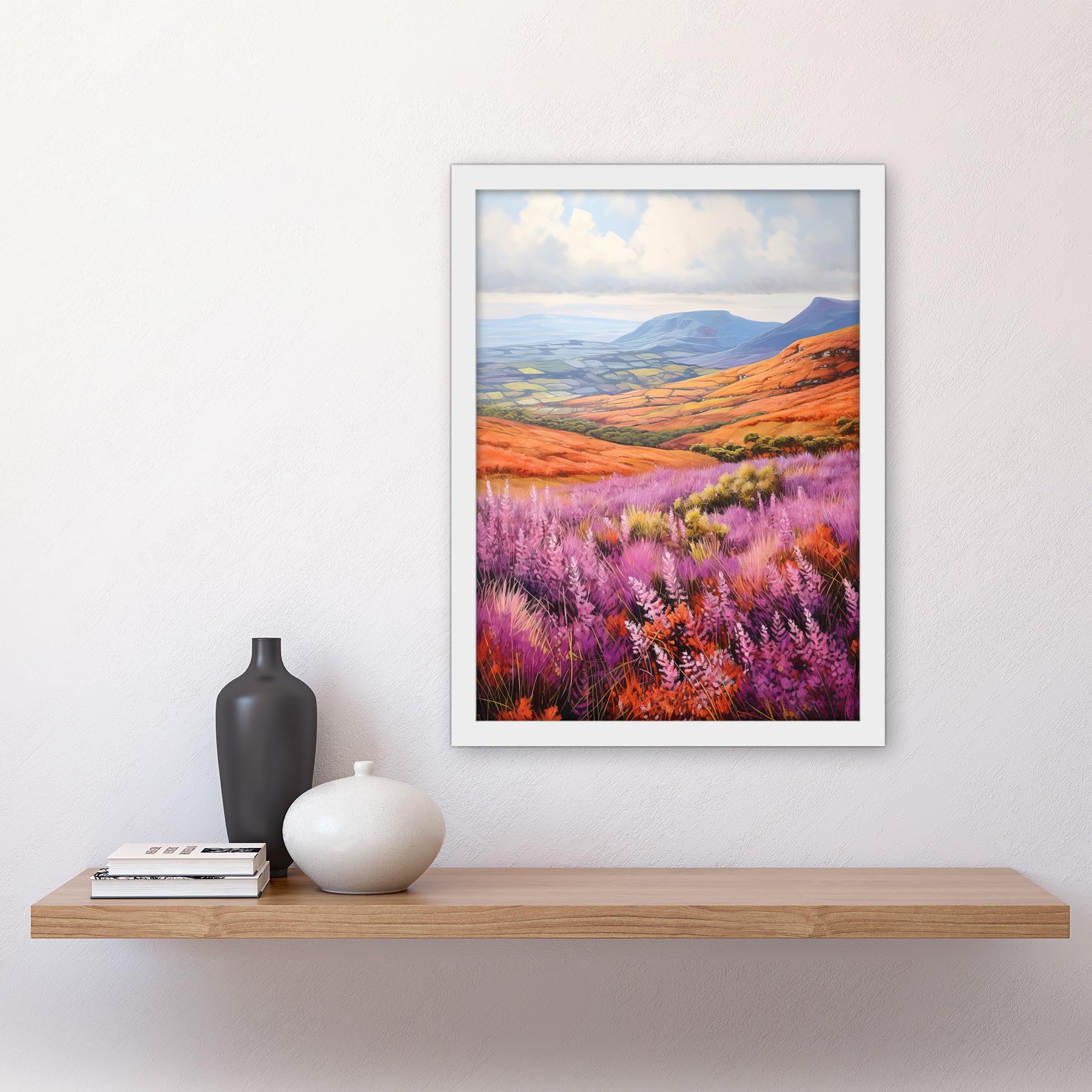 Amazon.com: Artery8 Scottish Heather Fields Oil Painting Purple