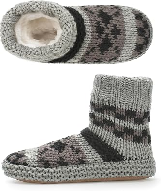 The Metluks Slipper Socks for Women Warm Fuzzy Knit Nordic Indoor Bootie with Non Slip Grips