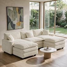 108 Inch Modular Sectional Sofa, U Shaped Cloud Couch Sectional