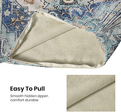 Miniatura 5 de BETGINY Fundas de almohada bohemias de 16 x 16 pulgadas, diseño étnico azul y verde azulado para exteriores, fundas de cojín decorativas para sofá,