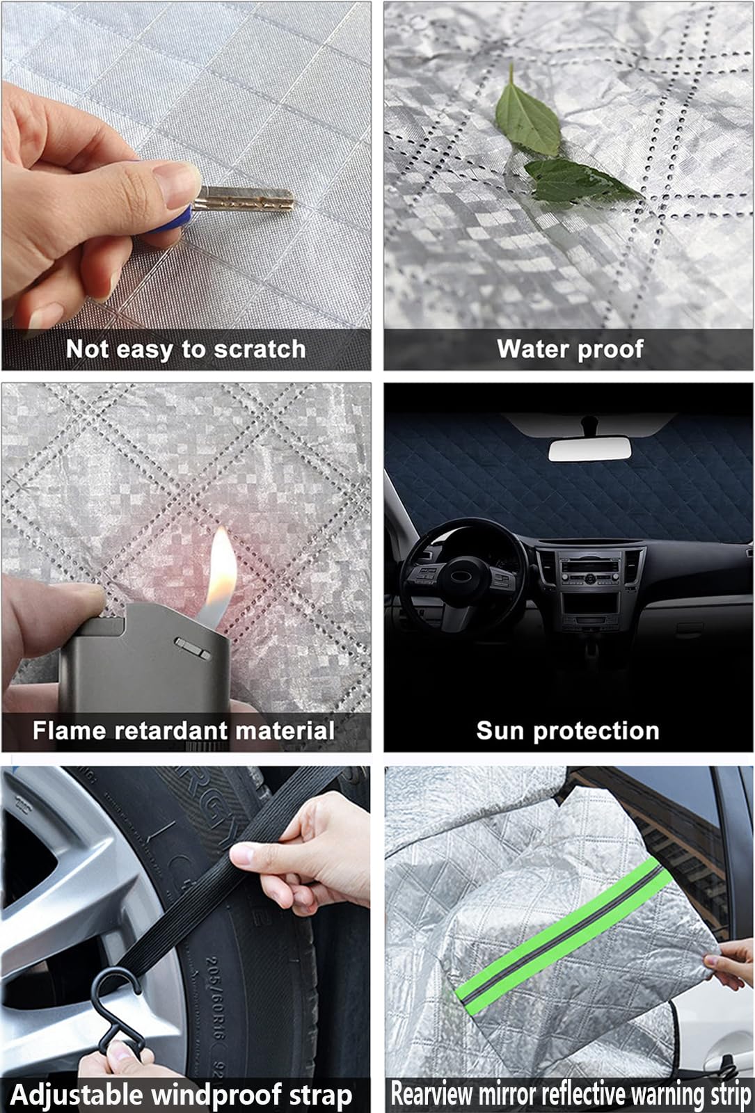 LAGNY Couverture Pare Brise Voiture pour Peugeot 406/407 / 408/4007 / 4008 Hybrid/PureTech/GT, Protection Repliable Anti Givre et Neige UV Soleil Poussière Pluie