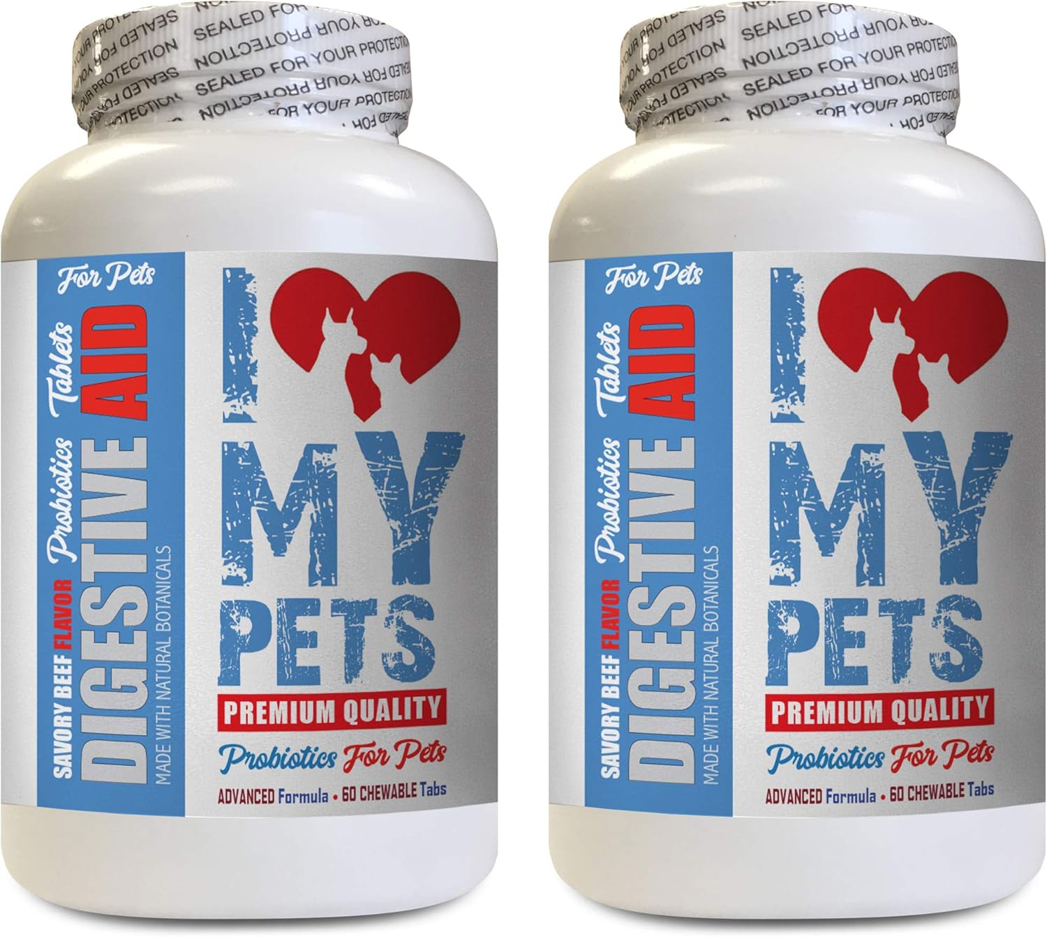 I Love My Pets probiotics for Cats with Constipation - PET Digestive AID - Dogs and Cats - Best PROBIOTICS - cat Digestive aid - 120 Treats (2 Bottle)