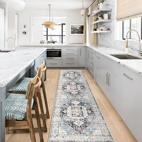 Miniatura 4 de Alfombra Pasillo Lavable 2'6x10 - Alfombra de Cocina Vintage con Respaldo Antideslizante Alfombras Resistentes a Manchas para Sala de Estar