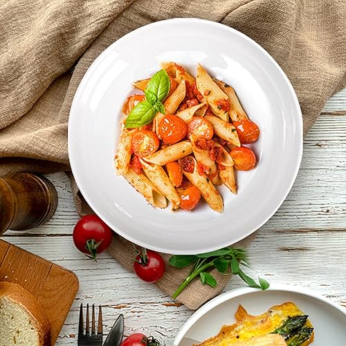 Miniatura 7 de Fasmov Tazones de melamina para pasta, paquete de 6 cuencos grandes de 9 pulgadas y 30 onzas, cuencos de ensalada poco profundos, platos profundos