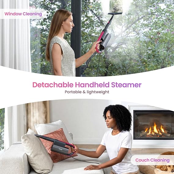 Schenley 19-in-1 Steam Mop for Floor Cleaning with Handheld Steamer | Multi-Surface Cleaning, 15s Heat-Up, 248F Steam, Hardwood Floors, Tile & Grout, Wall Cleaning, Chemical-Free
