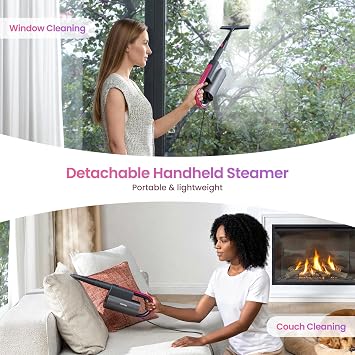 Schenley 19-in-1 Steam Mop for Floor Cleaning with Handheld Steamer | Multi-Surface Cleaning, 15s Heat-Up, 248F Steam, Hardwood Floors, Tile & Grout, Wall Cleaning, Chemical-Free
