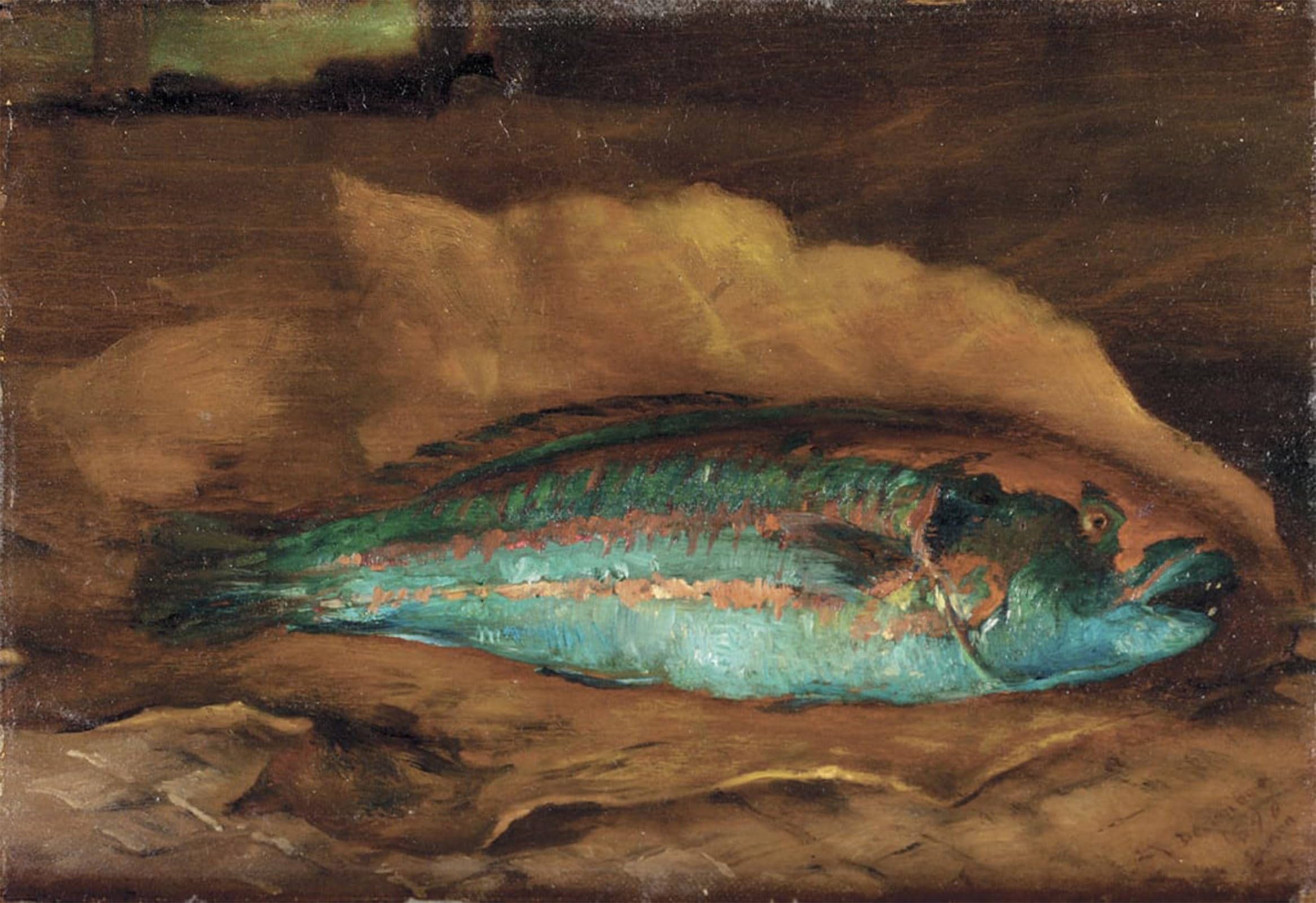 SERENDIPITP Abstract Painting Mural Print Picture Wall Decor Painting Study of the Bird Fish Samoa by John La Farge or Lafarge Vintage Wall Artwork for Home Decor 60x90cm