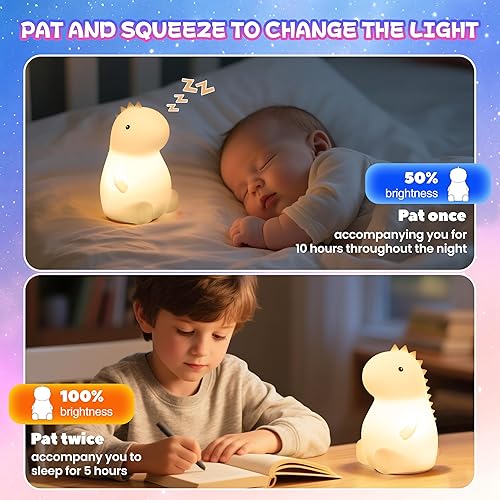 Miniatura 3 de Luz nocturna para niños, luz nocturna LED de silicona regulable recargable con 7 colores, lámpara de noche para guardería de bebé, lámpara táctil
