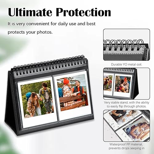 Miniatura 3 de Paquete de 2 álbumes de fotos para cámara Fujifilm Instax Wide 300, Polaroid 600, álbumes para cámara de película instantánea Polaroid Now+ Now