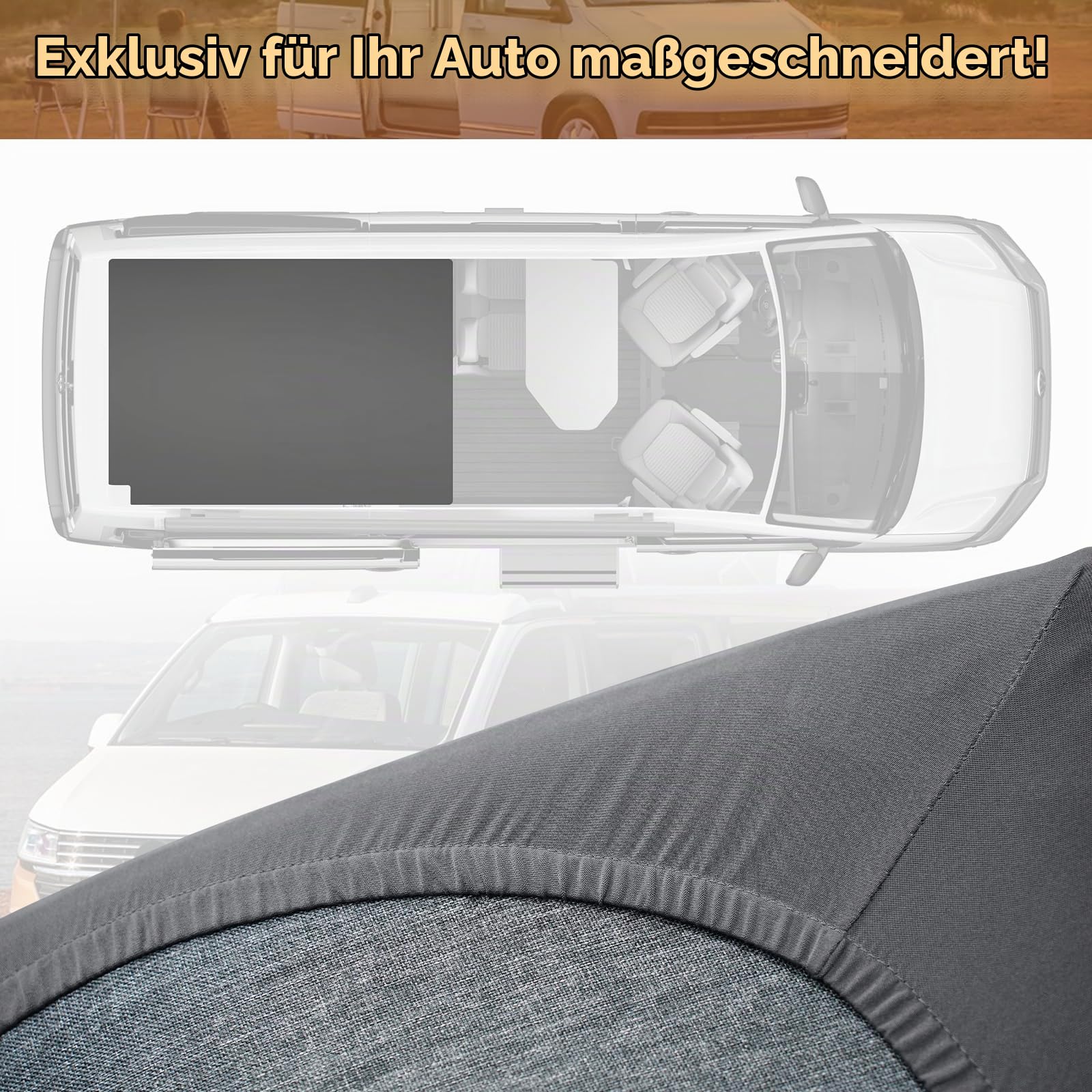 Spannbettlaken Ersatz für VW T5 T6 T6.1 Ocean Faltbett, Luxus Spannbetttuch