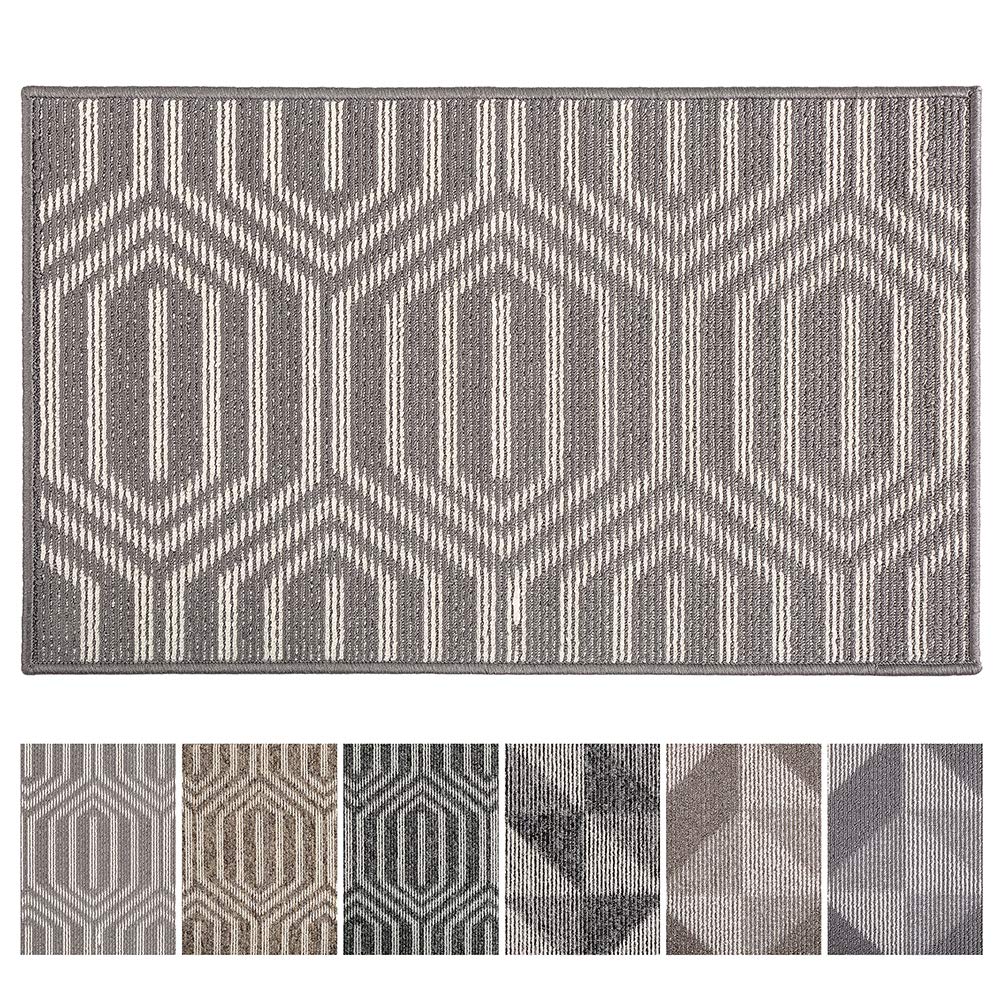 REFETONE Indoor Doormat, Front Back Door Rug Durable Rubber Backing Non Slip Door Mat Super Absorbent Resist Dirt Entrance Rug Inside Floor Mats Machine Washable Low-Profile - 32" x 48", Grey