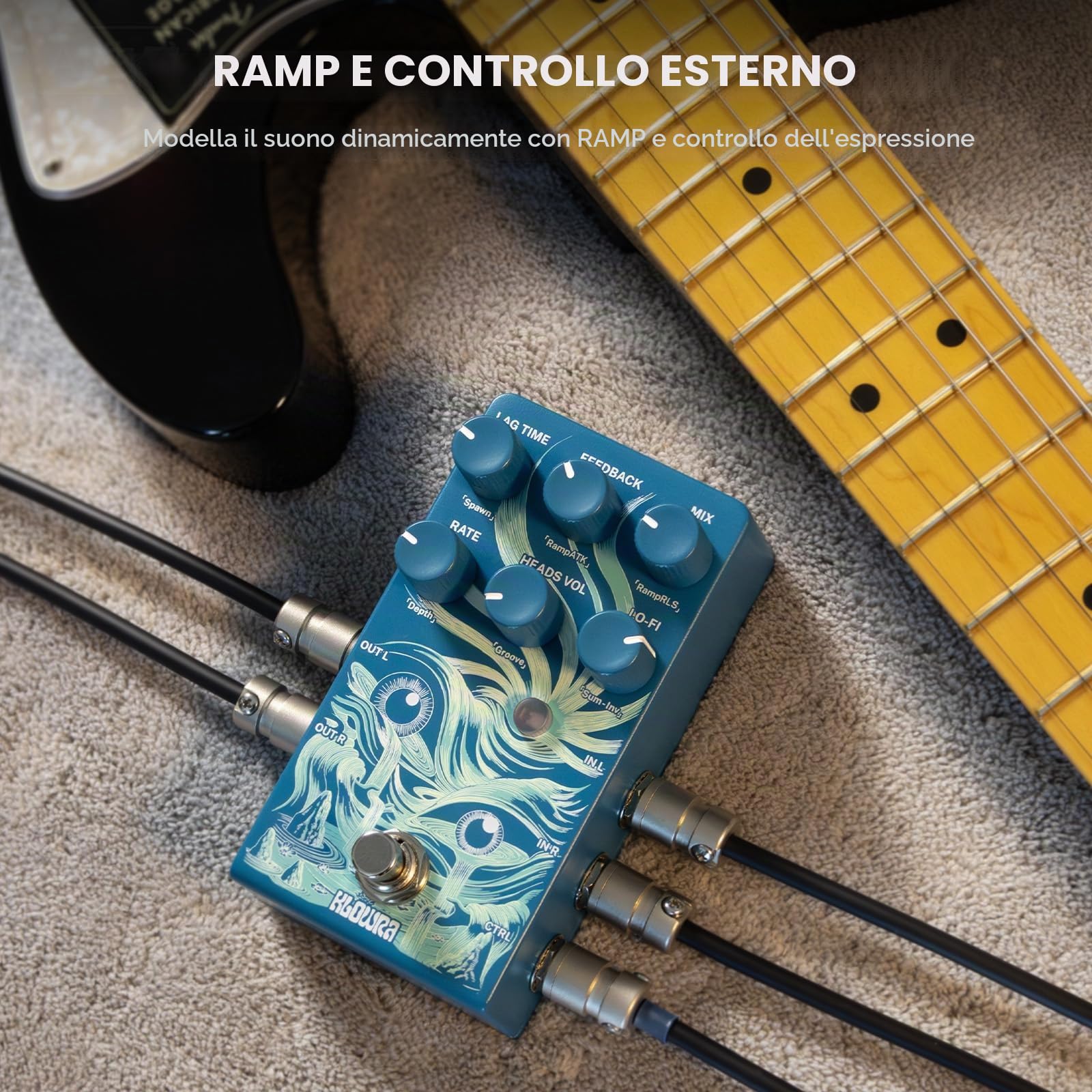 Rilum Multi-Head Delay Effetti Pedale