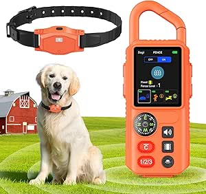 4-in-1 Wireless Dog Fence System with Training Collar, Waterproof, Portable