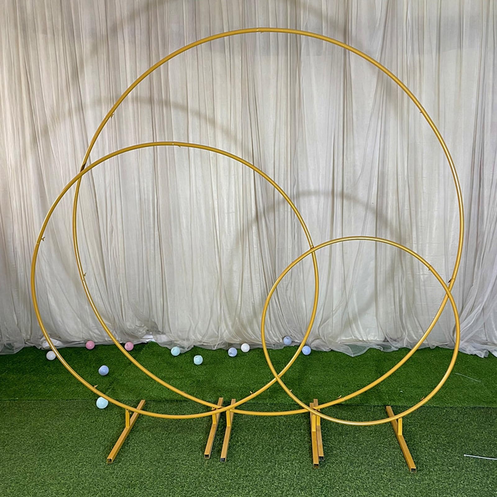 Supporto rotondo in metallo, versatile telaio ad arco per palloncini e fiori con base stabile, ideale per matrimoni, compleanni, baby shower e cerimonie di laurea