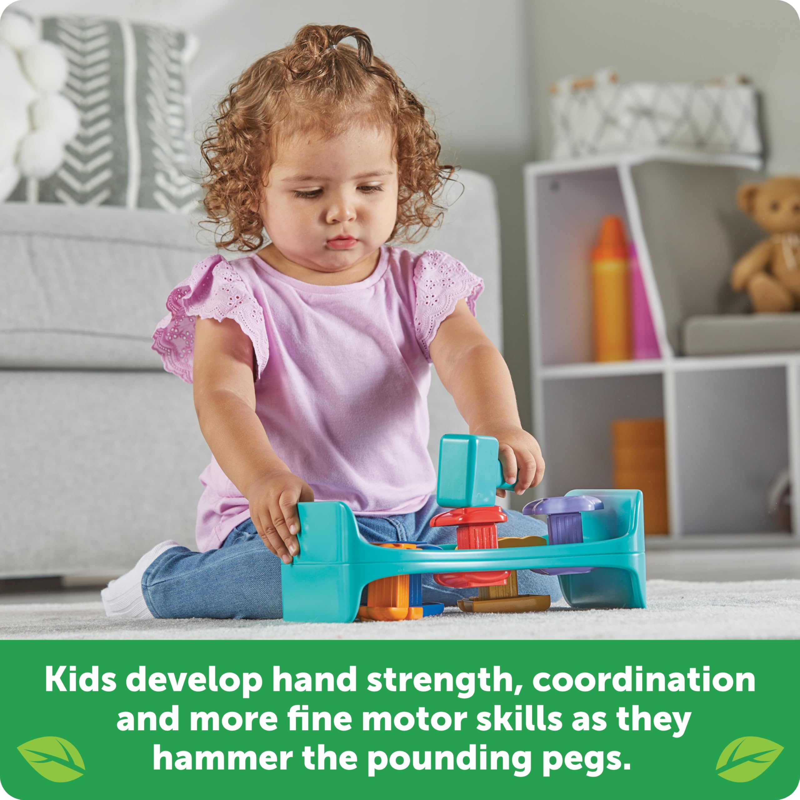 Learning Resources Seaside Pounding Bench, Interactive Educational Toy, Pounding Hammer Toy Game - Image 2