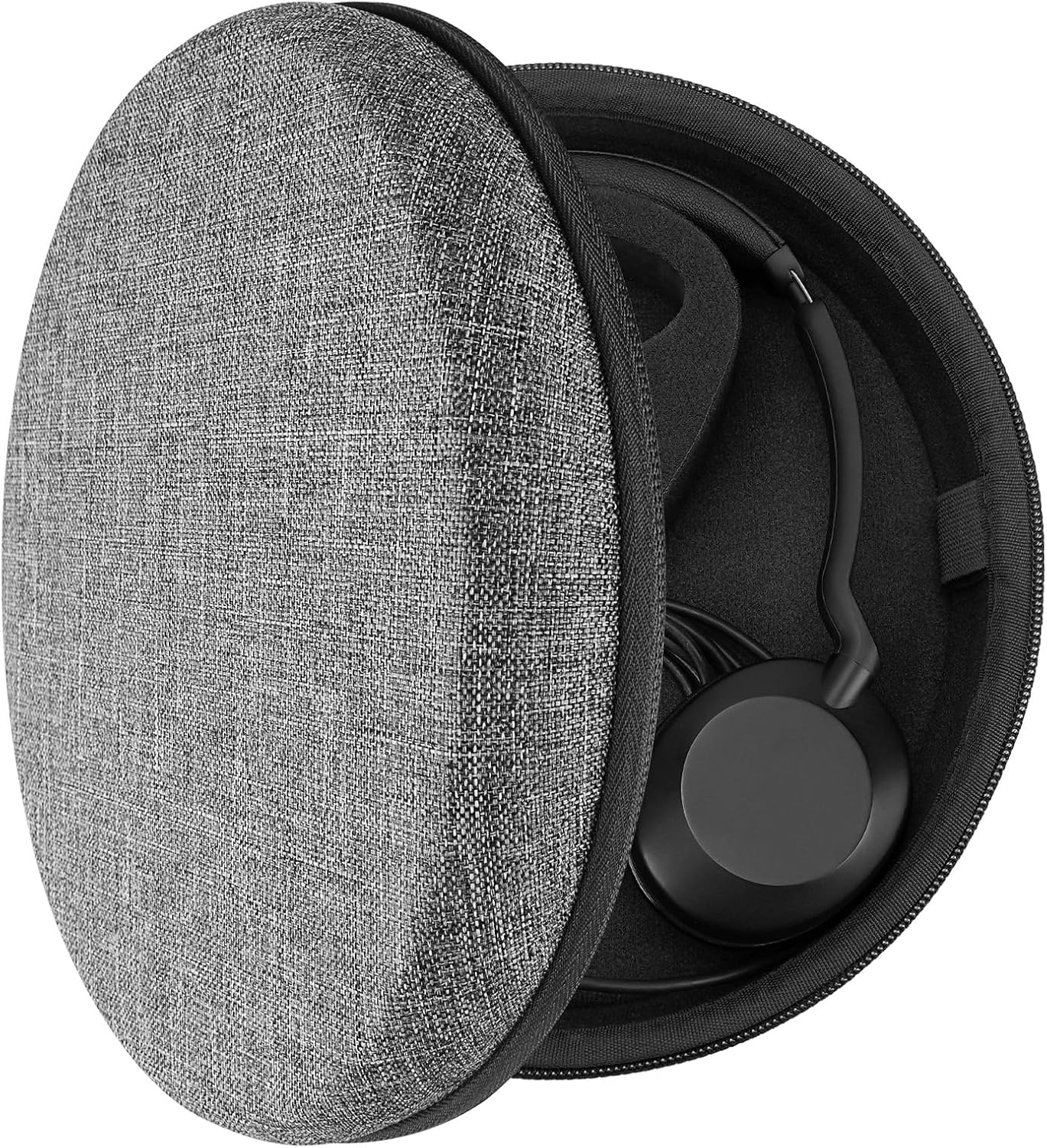 Geekria Shield Headphones Case for Lay Flat Call Center Headset, Replacement Hard Shell Travel Carrying Bag with Cable Storage, Compatible with Jabra, Plantronics, JVC and More Headset