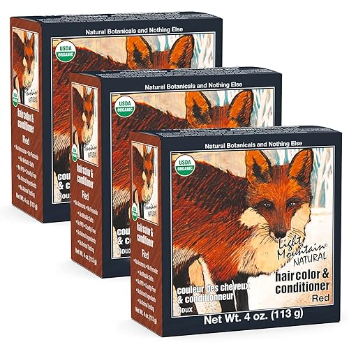 Miniatura 1 de Color de cabello natural y acondicionador Light Mountain rojo 4onzas paquete de 3