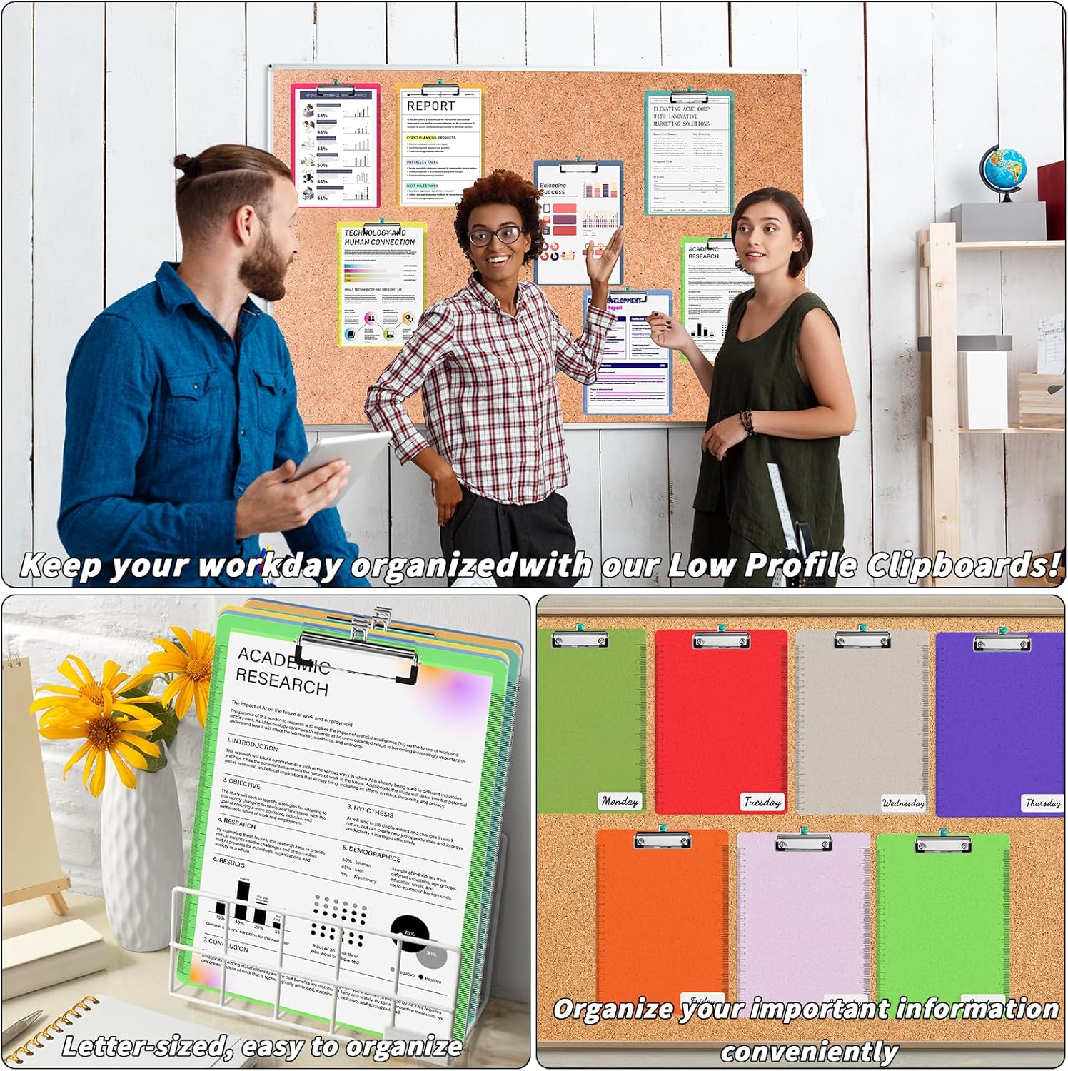 40 Pcs Plastic Clipboards Bulk with Scale Lines 20 Neon Colors Clear Colored Clip Board 12.5 x 9 in Standard A4 Letter Size Low Profile Clipboard Portable for Classroom Office Supplies Students