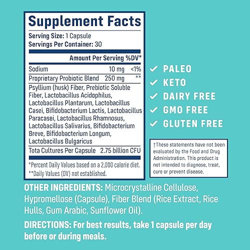 Miniatura 2 de NativePath Probiótico diario, suplemento de probióticos de mezcla personalizada de 10 cepas para hombres y mujeres, 82 mil millones de UFC, 45