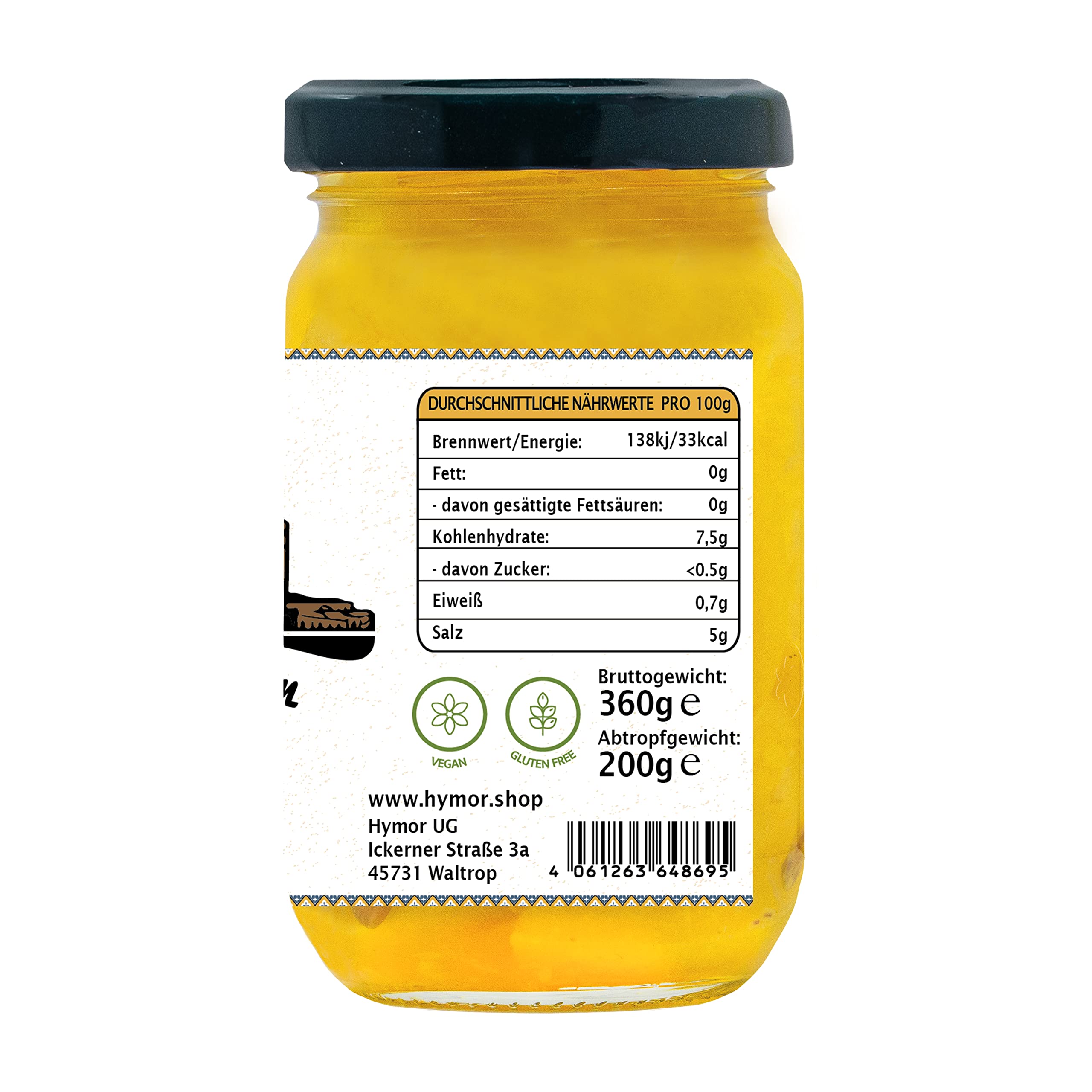 HYMOR MAROKKANISCHE SALZ-ZITRONEN GESCHNITTEN - 10x 200g Glas - eingelegte Zitronen im Glas, nordafrikanische Küche, Original aus Marokko, Vitamin-C-Booster, zu Fisch, Tajine, Hähnchen, Couscous