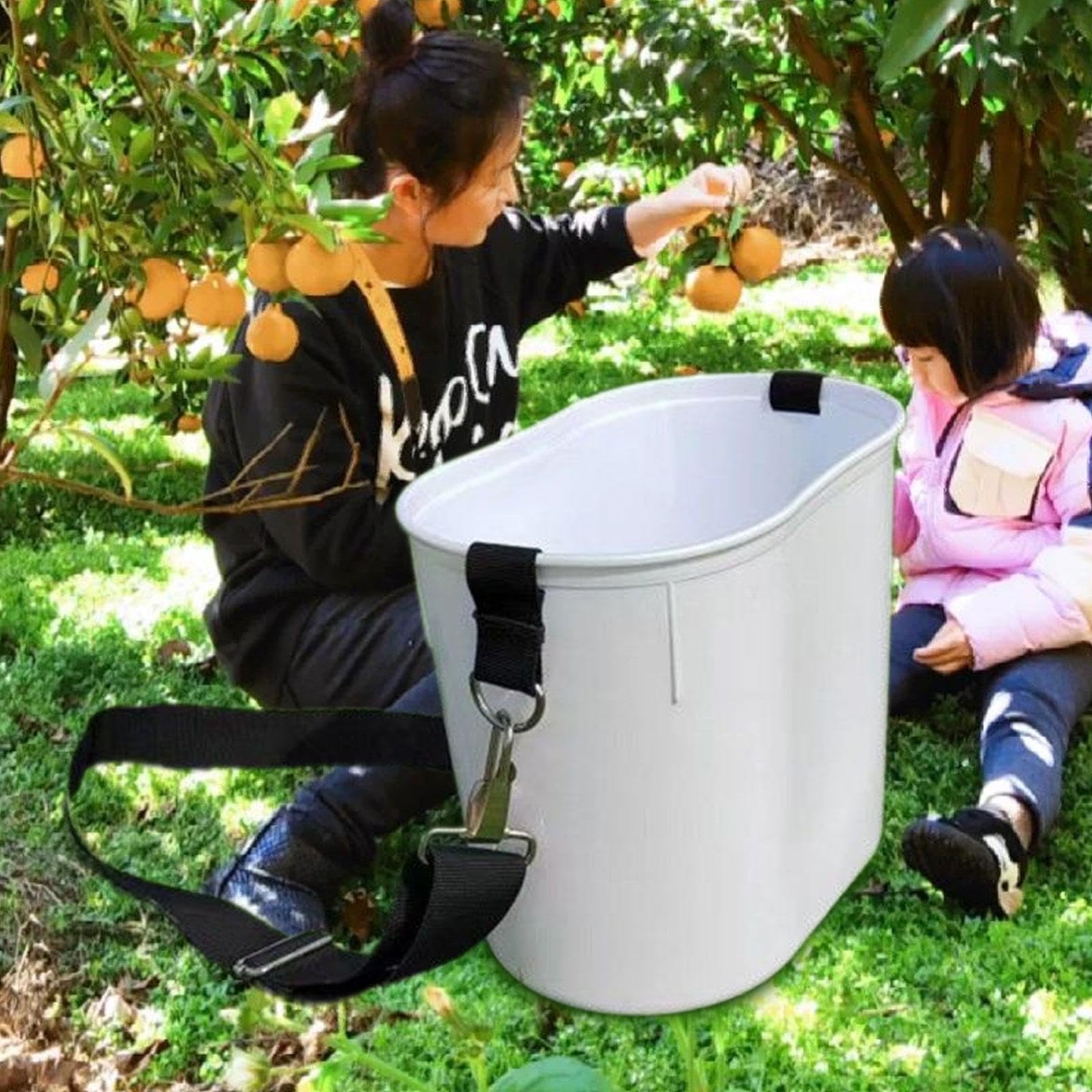F Fityle Secchio per la raccolta della frutta con tracolla regolabile, contenitore per la raccolta di al parco