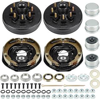 Youxmoto 8 on 6.5 Trailer Drum Kit 12 x 2 inch, 8 Hole, 6.5" Bolt Circle, Trailer Electric Brake Drum Assembly for 7,000 lbs. Axle