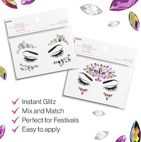 Miniatura 5 de wet n wild Fantasy Makers - Máscara facial con gemas, cristales faciales, joyas para la cara, gemas faciales, diamantes de imitación para fiestas,